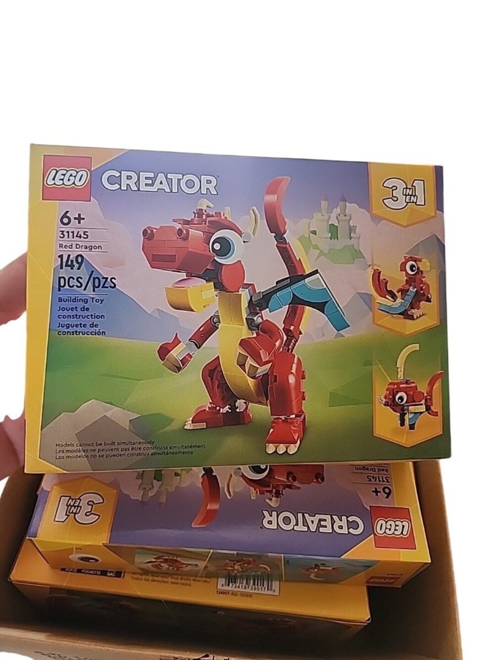 LEGO Creator 3 in 1 Red Dragon Toy, Transforms from Dragon Toy 31145